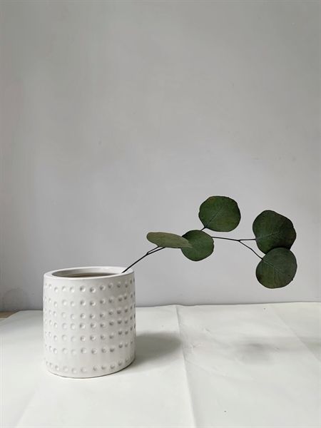 Chậu gốm trụ polka dot 059