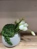 Chậu hoa lụa tulip trắng