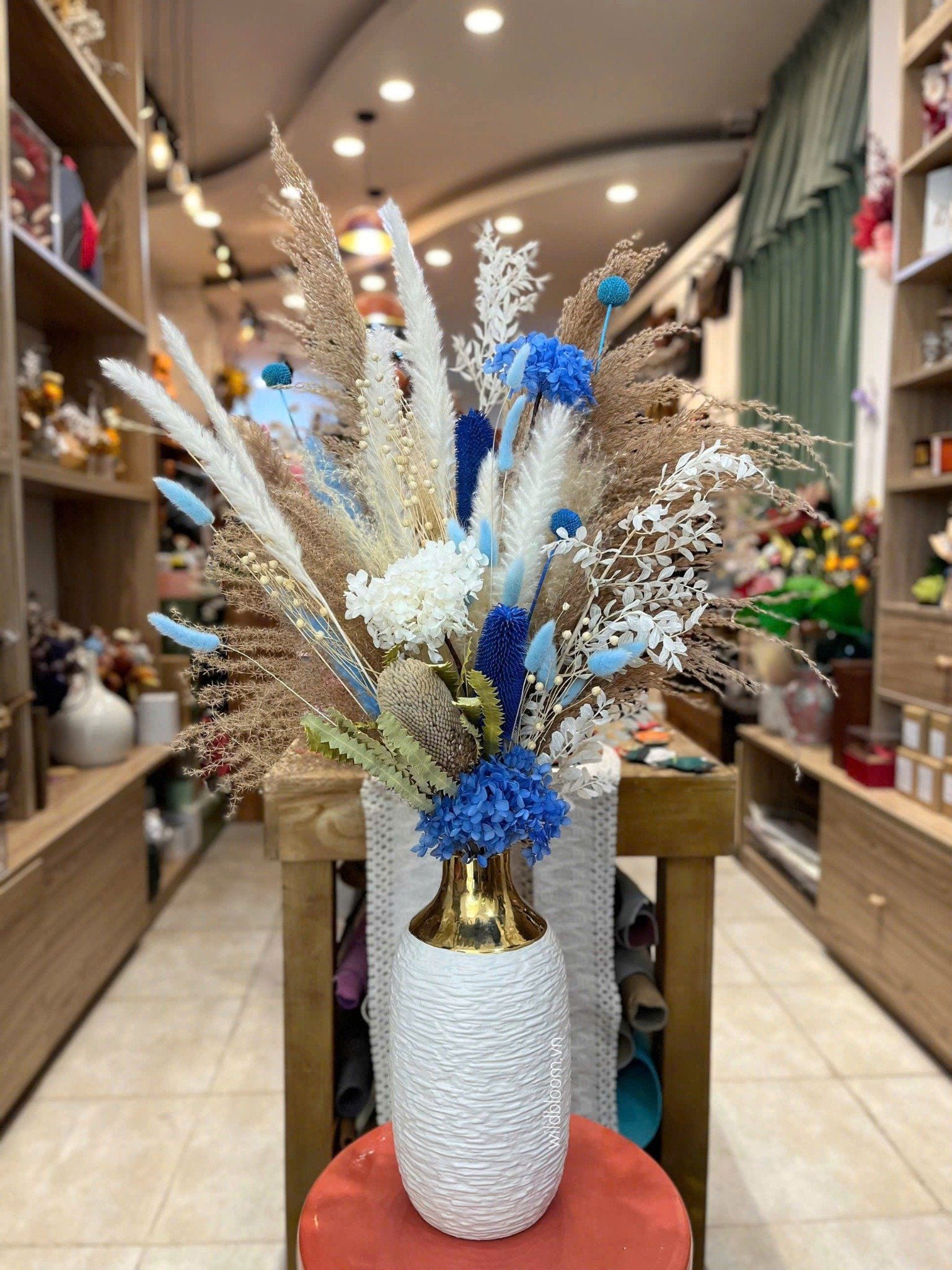 Bình hoa nội thất beige-xanh M130667L