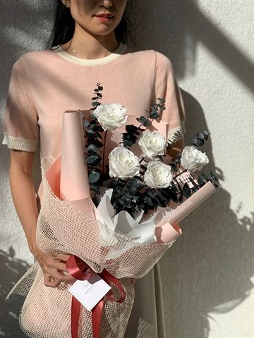 Bó hoa hồng vĩnh cửu White Rose