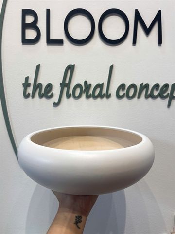 Chậu gốm tráng men thấp dáng bầu H08xO18