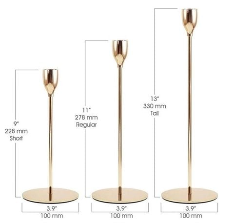 Chân nến kim loại (set 3 cái)