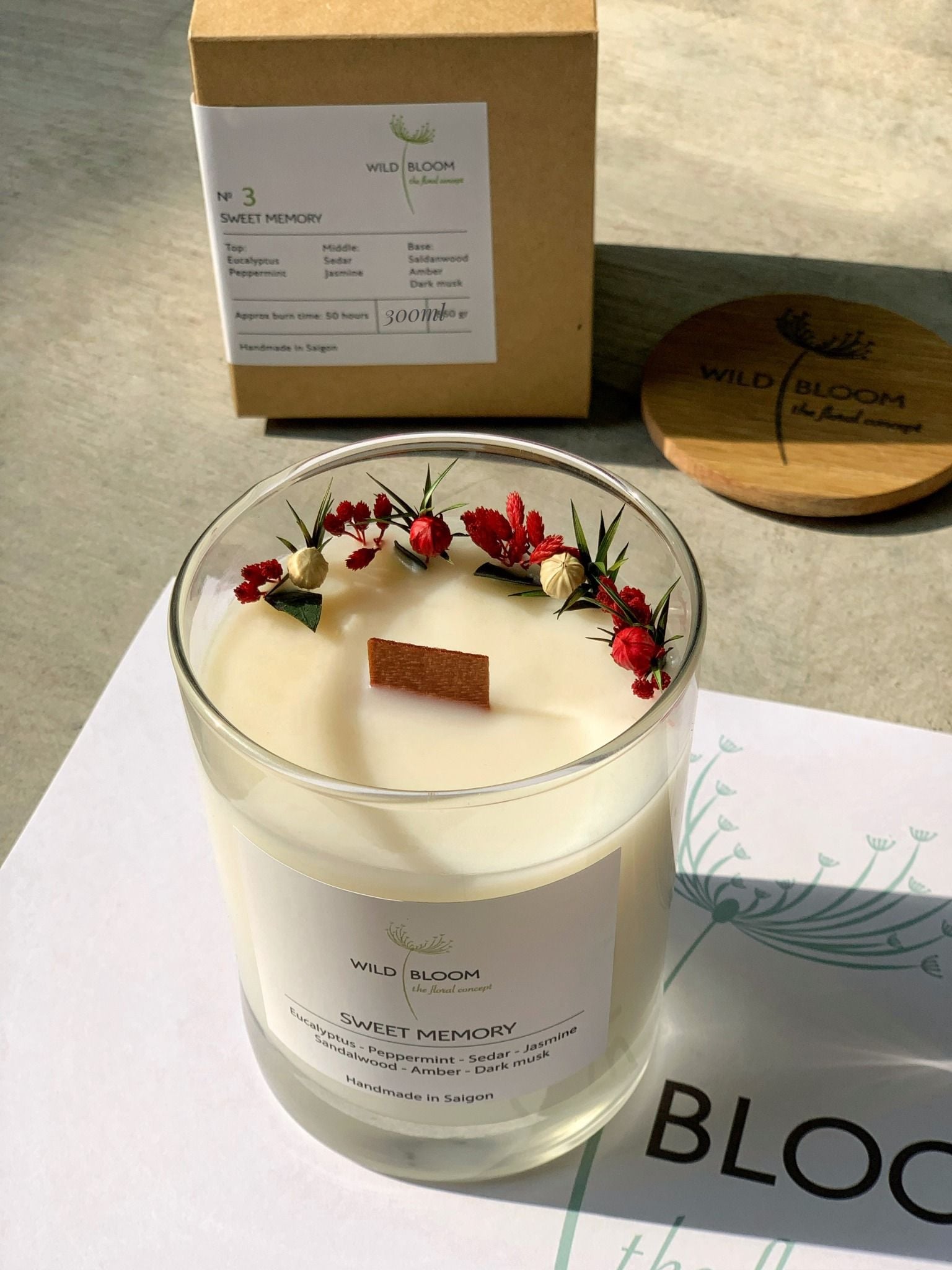 Nến hoa Sweet memory -L- màu trắng