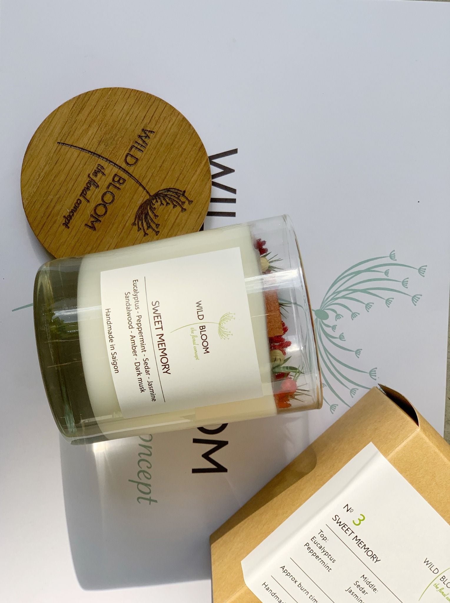 Nến hoa Sweet memory -L- màu trắng