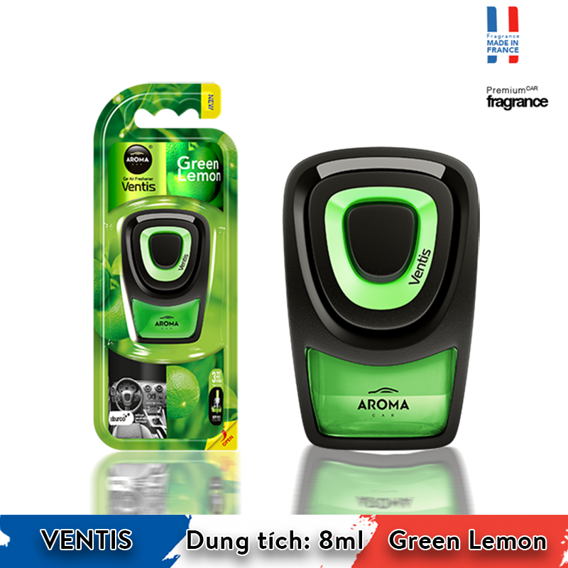  Nước hoa ô tô gài cửa gió Aroma Car Ventis 8ml - Lemon Green 