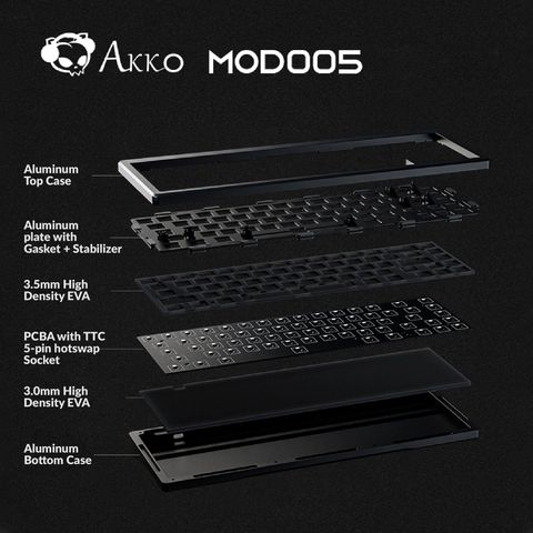 AKKO Designer Studio – MOD005 (Hotswap 5 pin / RGB / Foam tiêu âm / Gasket Mount)