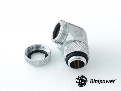 Bitspower Shinning Silver Enhance Rotary G1/4'' 90-Degree Multi-Link Adapter For OD 12MM