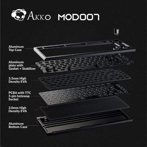 AKKO Designer Studio – MOD007 (Hotswap 5 pin / RGB / Foam tiêu âm / Gasket Mount)