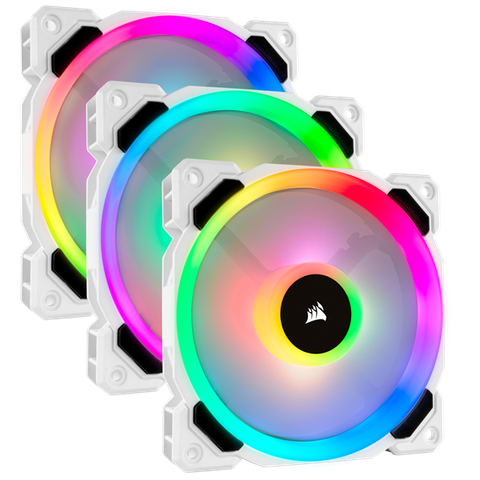 CORSAIR LL120 RGB 120mm Dual Light Loop White RGB LED PWM Fan