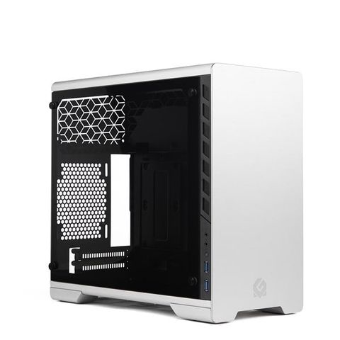 Case METALLIC GEAR NEO MINI ITX SILVER TEMPERED GLASS - FULL ALUMINIUM CASE