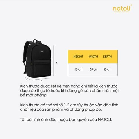 Balo đi học nam nữ NATOLI - Basic Backpack B2