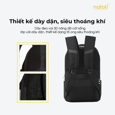 Balo laptop chống sốc Natoli - Vitality Backpack B12