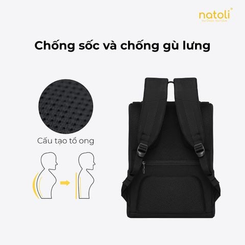 Balo laptop 15 6 inch chống sốc NATOLI - Global Backpack B8