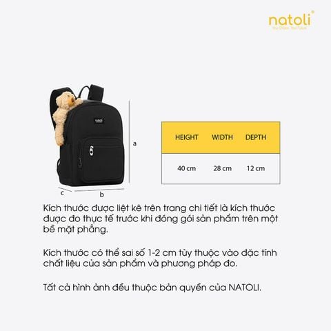 Balo nữ gấu bông NATOLI - Dreamy Teddy Bear School Backpack B16