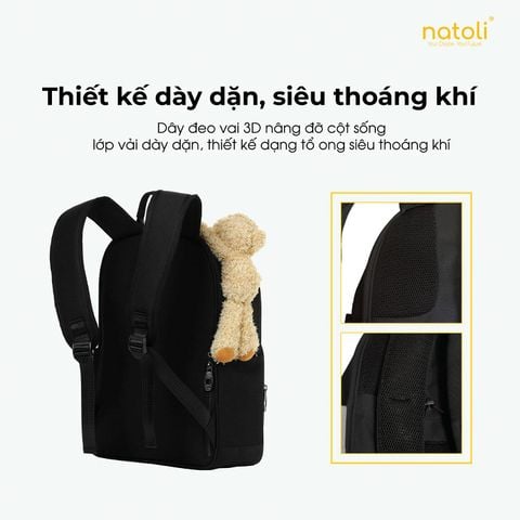 Balo nữ gấu bông NATOLI - Dreamy Teddy Bear School Backpack B16