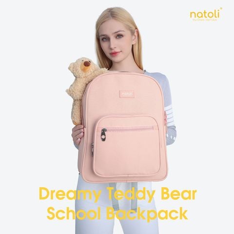 Balo nữ gấu bông NATOLI - Dreamy Teddy Bear School Backpack B16