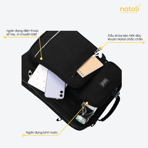 Cặp sách đi học NATOLI - BST Classic Multifunctional Backpack B17