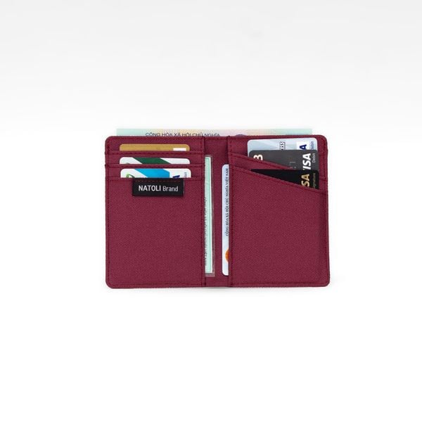 Ví Nam Đứng Màu Đen Đỏ Mini - Simple Vertical Wallet