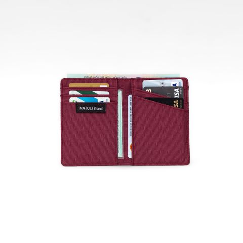 Ví Nam Đứng Màu Đen Đỏ Mini - Simple Vertical Wallet