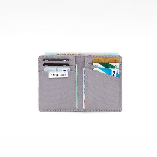 Ví Nam Đứng Màu Đen Xám Mini  - Simple Vertical Wallet
