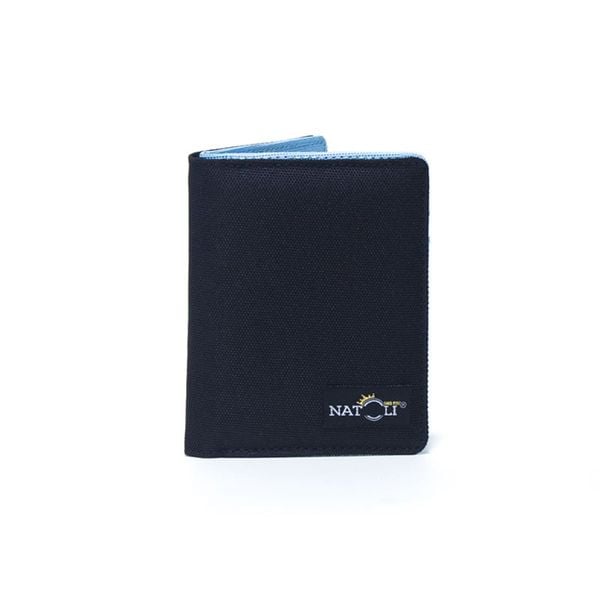 Ví Nam Đứng Màu Đen Xanh Mini - Simple Vertical Wallet