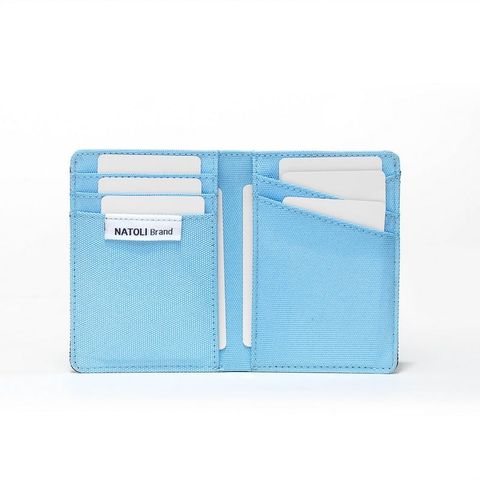 Ví Nam Đứng Màu Đen Xanh Mini - Simple Vertical Wallet