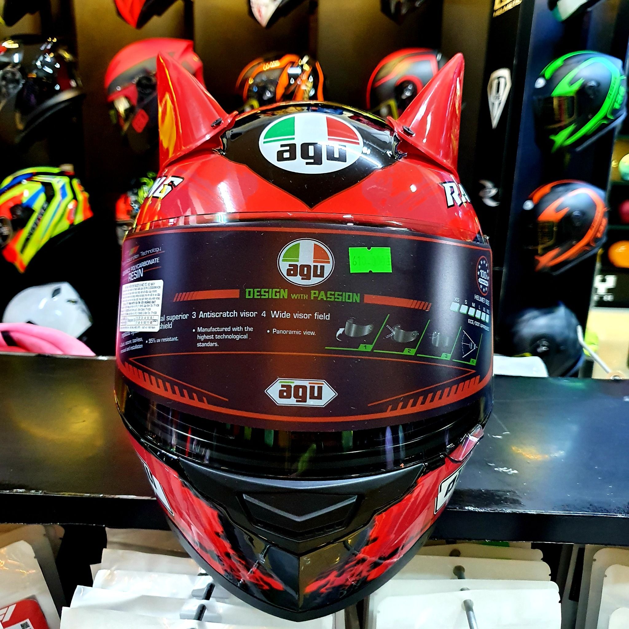 FULLFACE AGU RACING ĐỎ BATMAN