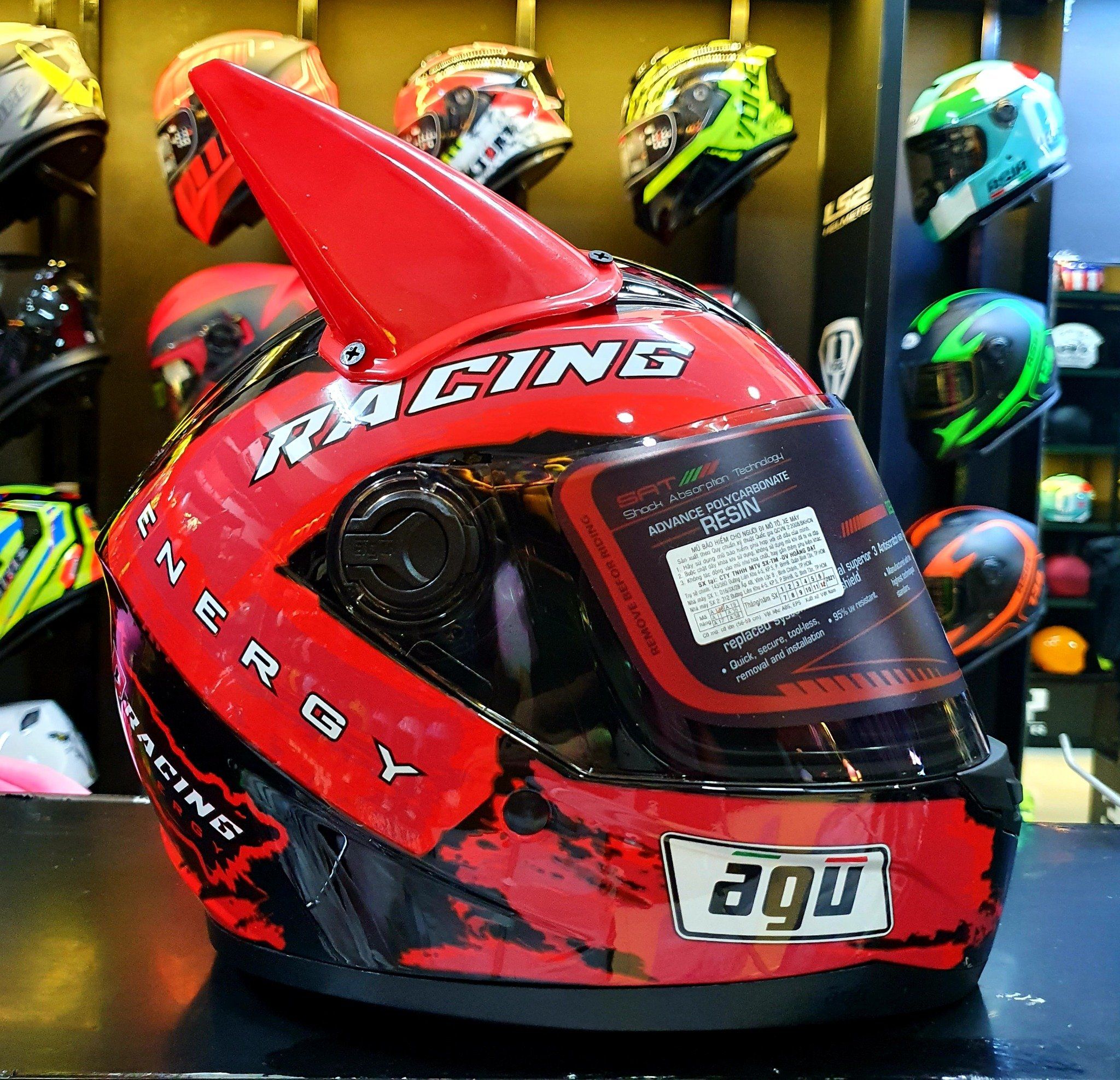 FULLFACE AGU RACING ĐỎ BATMAN