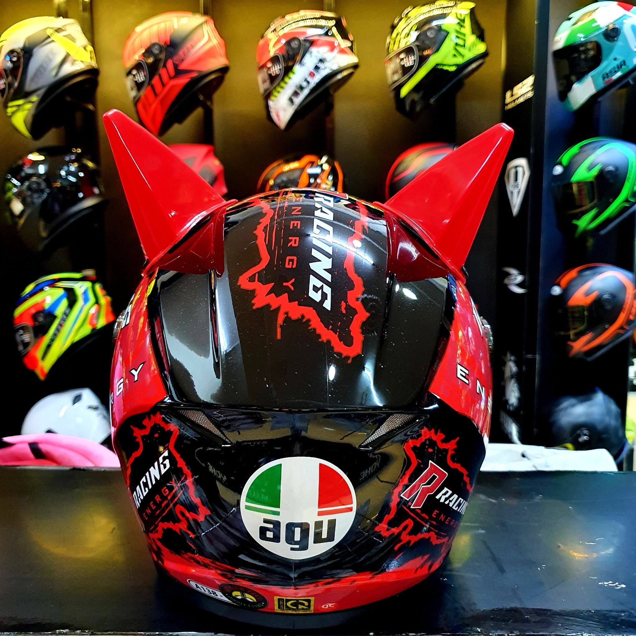 FULLFACE AGU RACING ĐỎ BATMAN