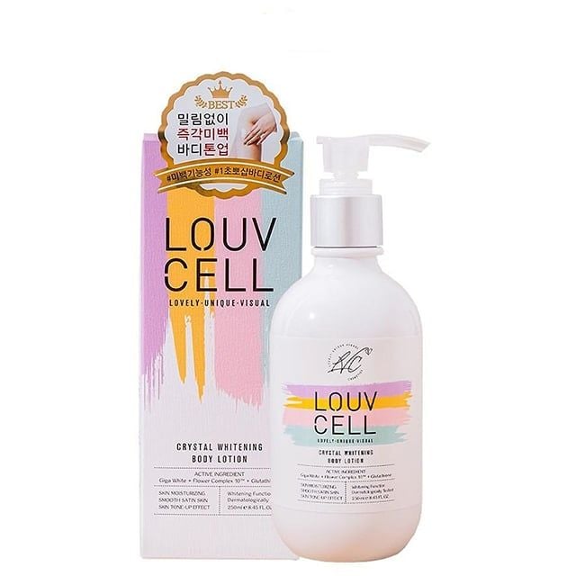 Dưỡng Thể Trắng Da Louv Cell Crystal Whitening Body Lotion