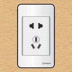 Ổ cắm 2 chấu và 1 ổ 3 chấu kiểu Úc Sino S18AU/10X