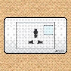 Ổ cắm đa năng có màn che với 1 lỗ Sino S18AUAMX