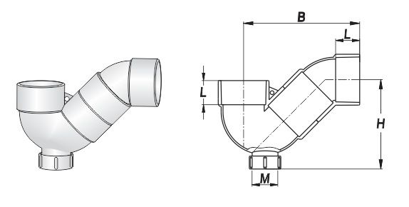 Cút chữ p có 2 cửa kiểm tra