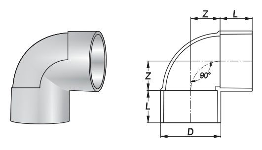 Nối góc 90 độ loại phổ thông