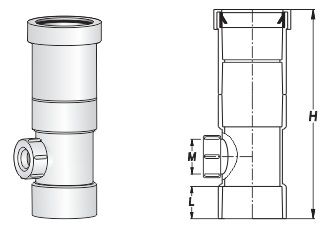 Nối thẳng có cửa kiểm tra và đốt co giãn