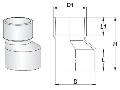 Nối thu lệch tâm dạng một đầu trong một đầu ngoài