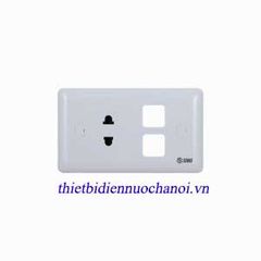 Ổ cắm đơn 2 chấu Sino 16A với 2 lỗ S198XX