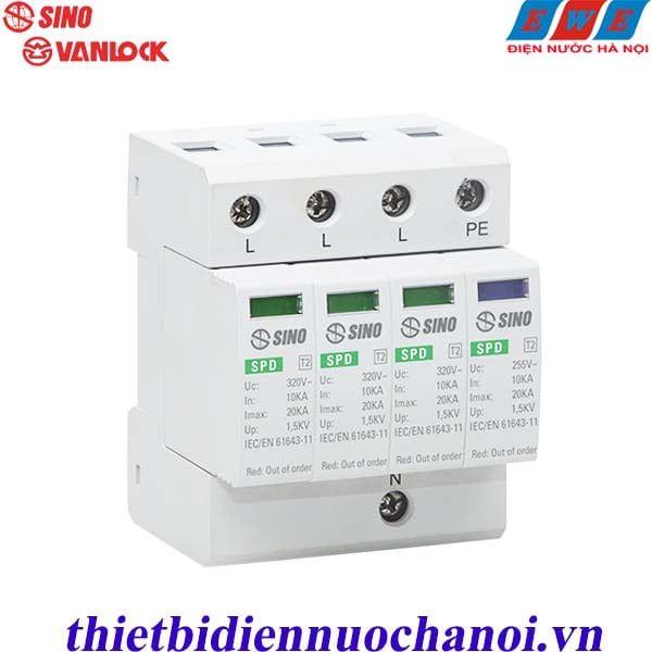 SPD chống sét lan truyền Sino SPD/T2/3P+N/45