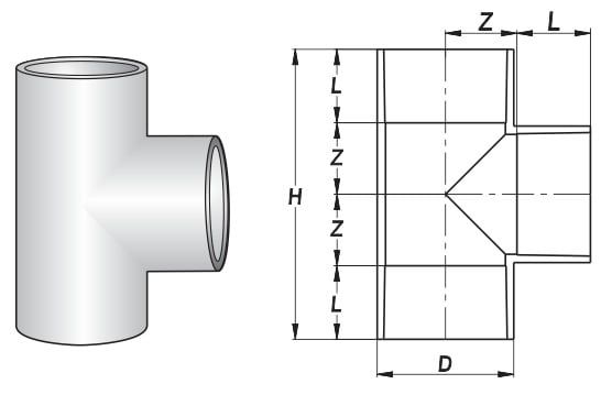 Tê 90 độ loại phổ thông