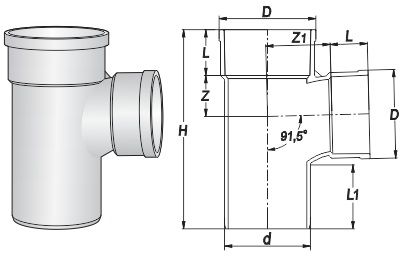 Tê 91.5 một đầu nối trong