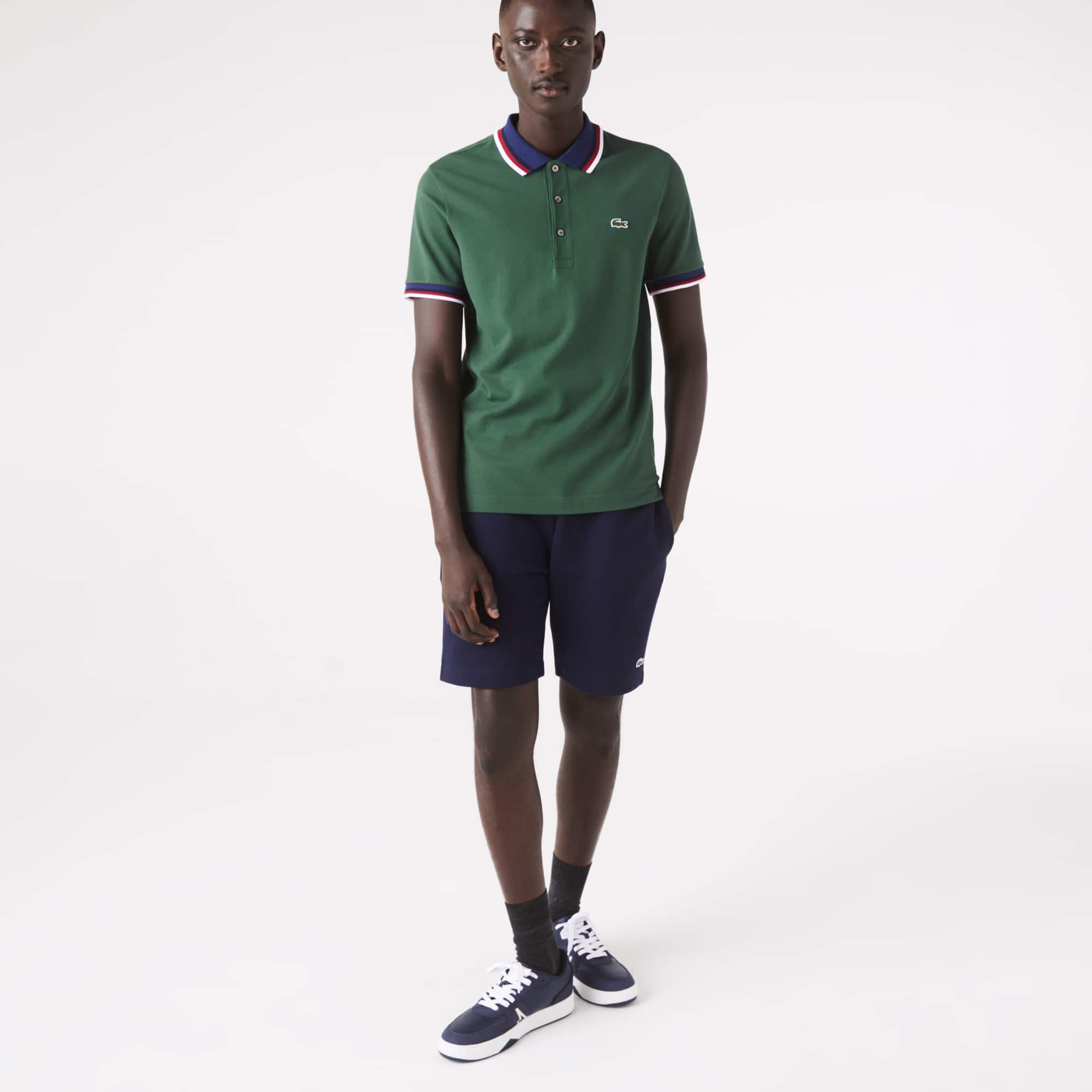  Lacoste Regular Fit Stretch Piqué Polo Shirt - Green 