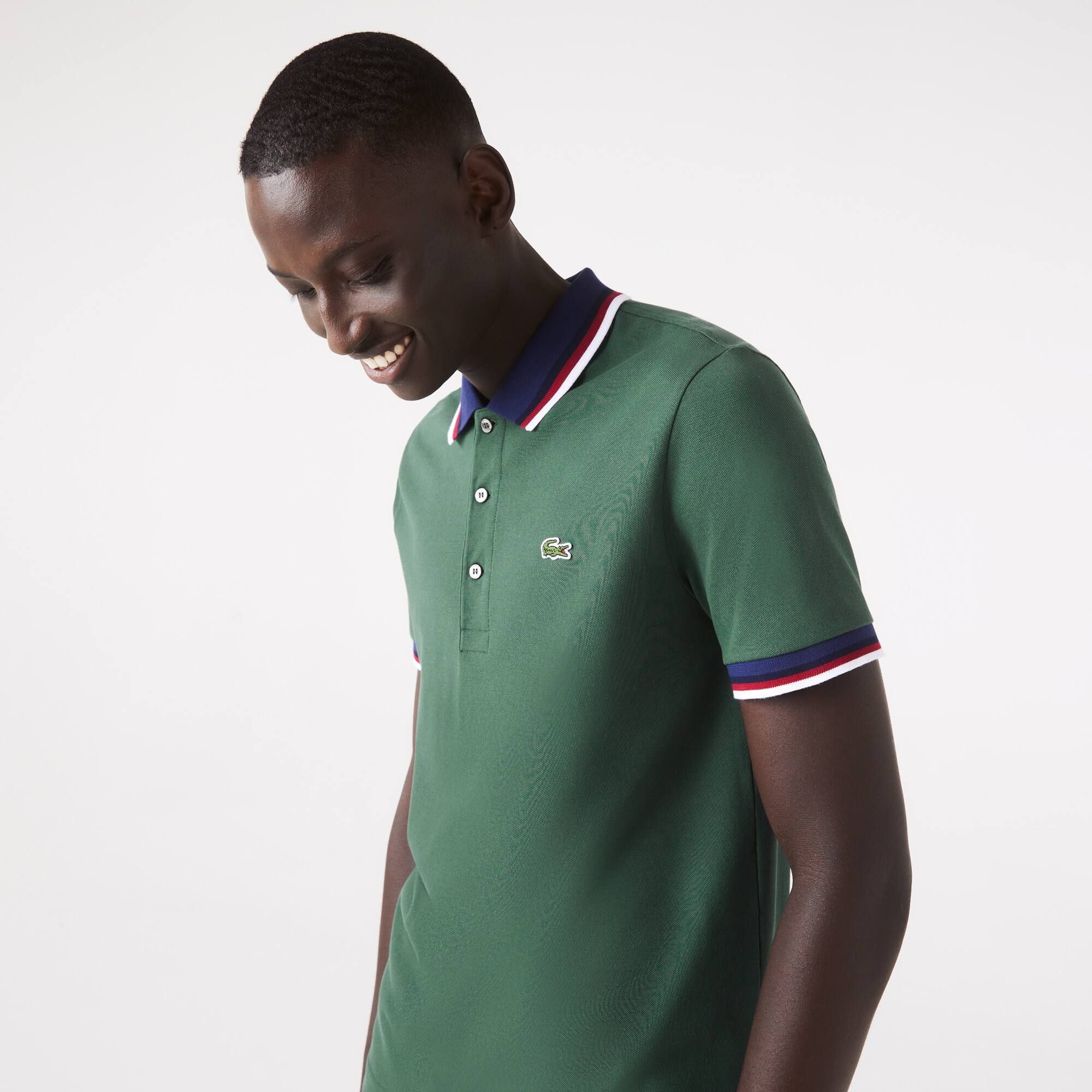  Lacoste Regular Fit Stretch Piqué Polo Shirt - Green 