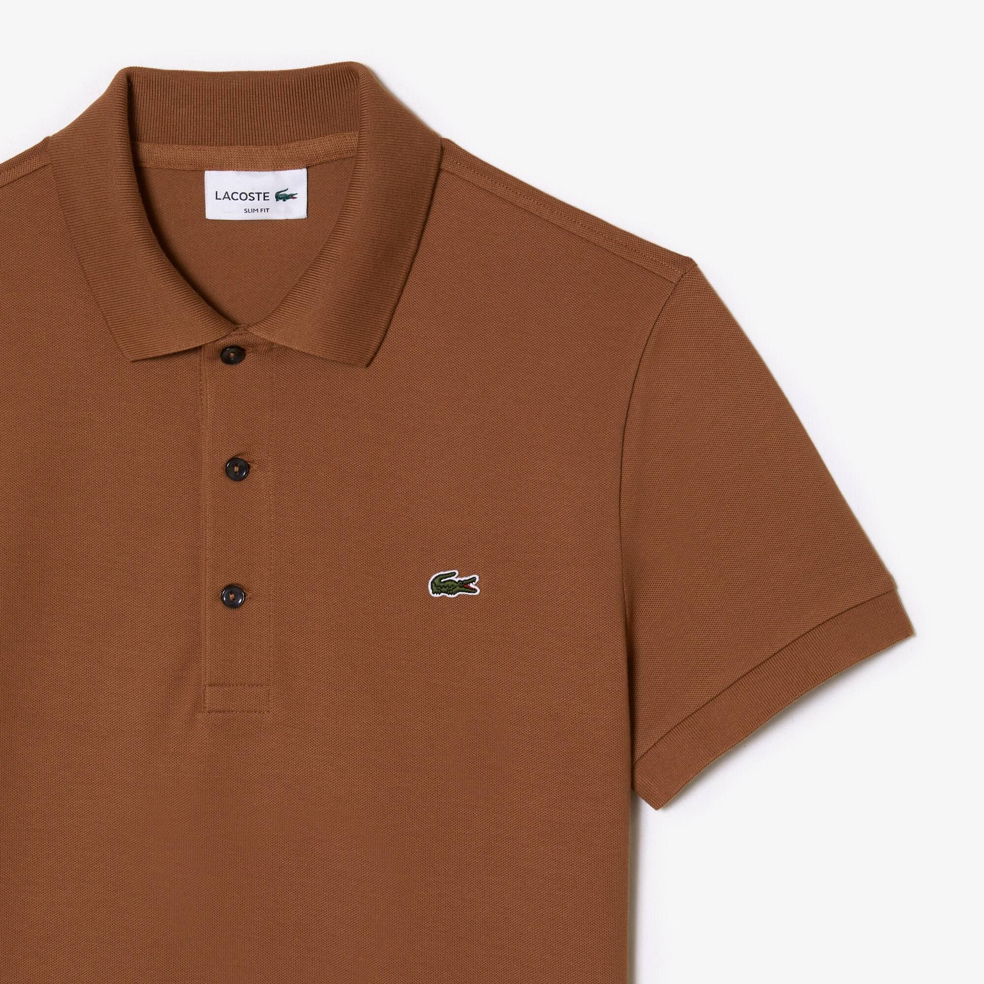  Lacoste Slim Fit Stretch Cotton Piqué Polo Shirt - Light Brown 