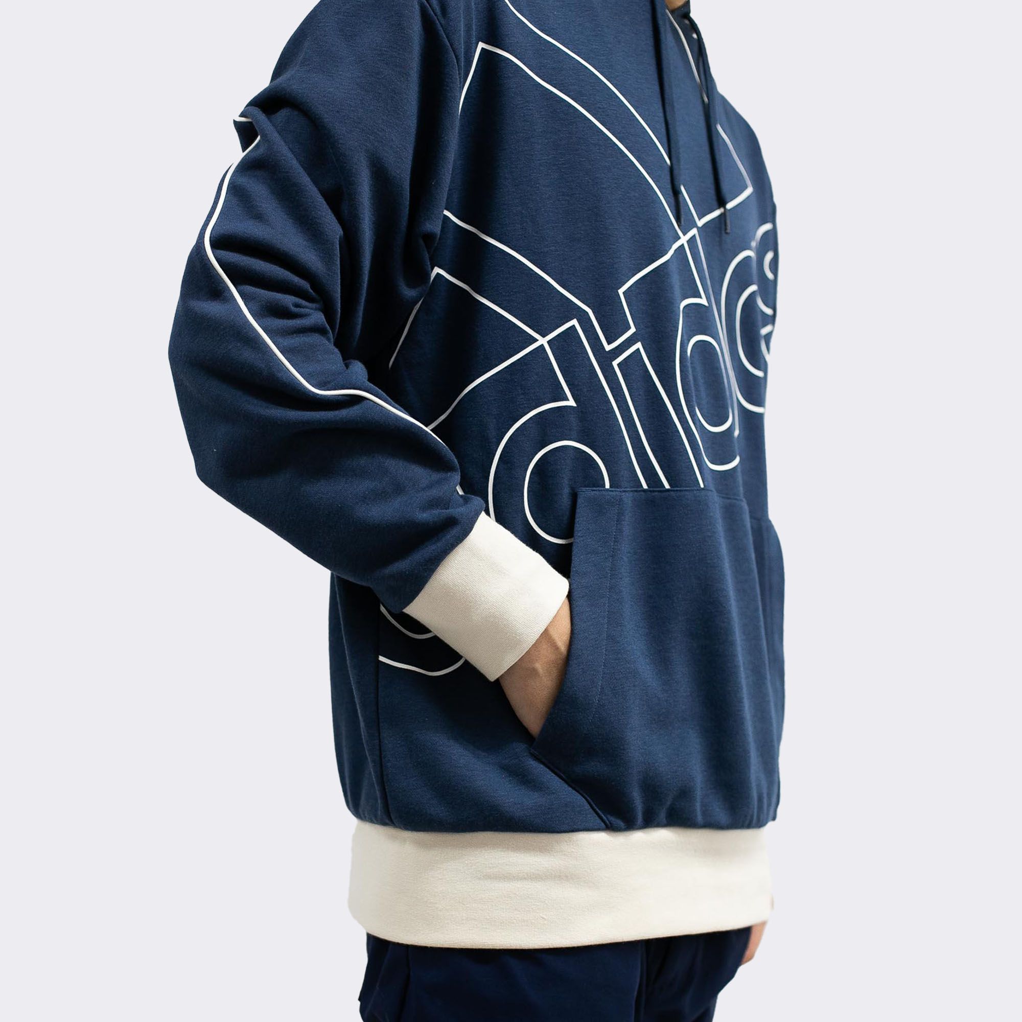  adidas Giant Logo Hoodie - Crew Navy / Beige 