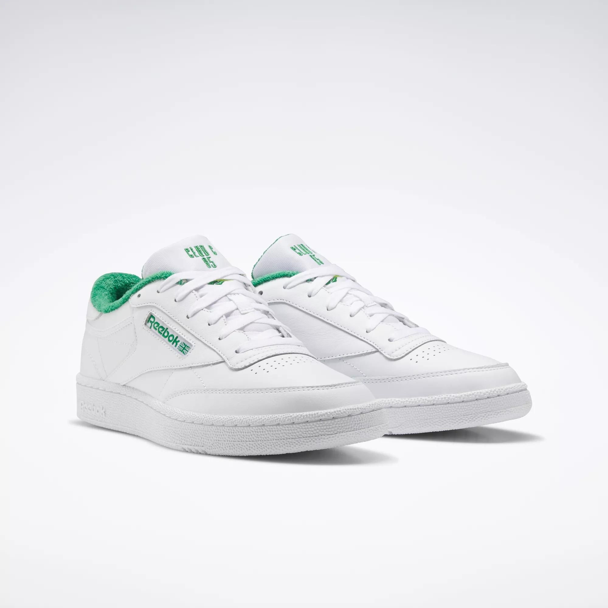  Reebok Club C 85 - White / Glen Green / Solar Acid Yellow 