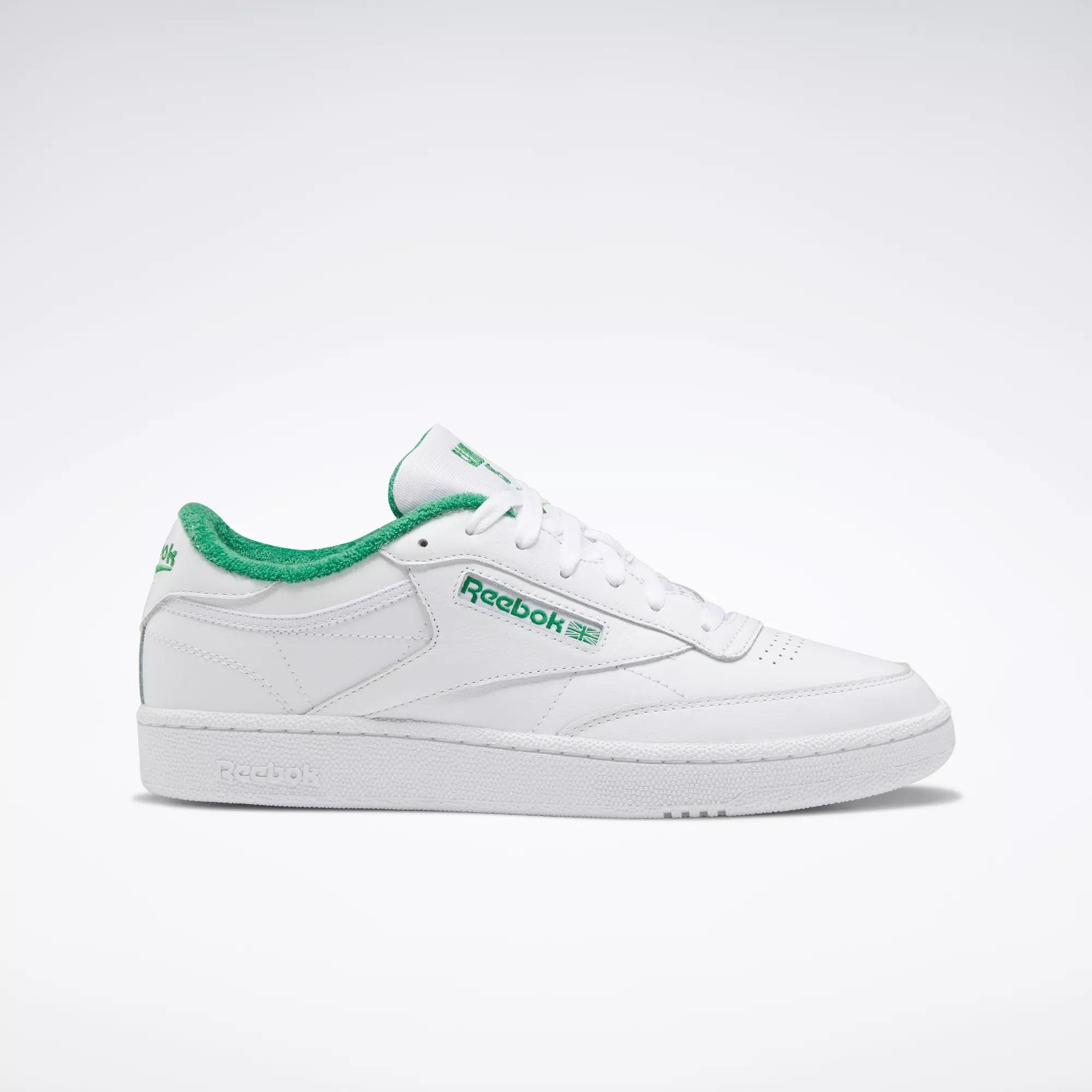  Reebok Club C 85 - White / Glen Green / Solar Acid Yellow 