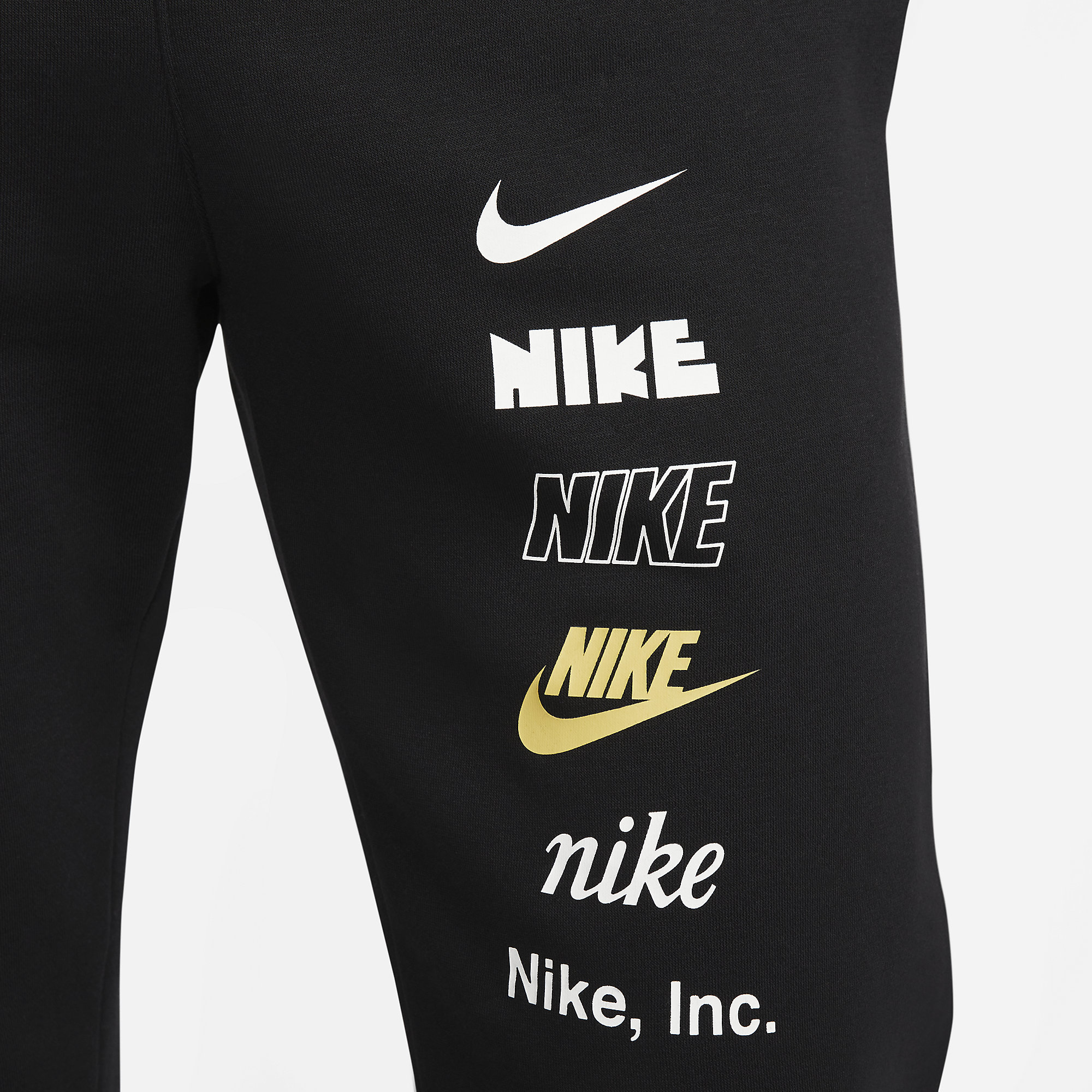 nike black gold pants