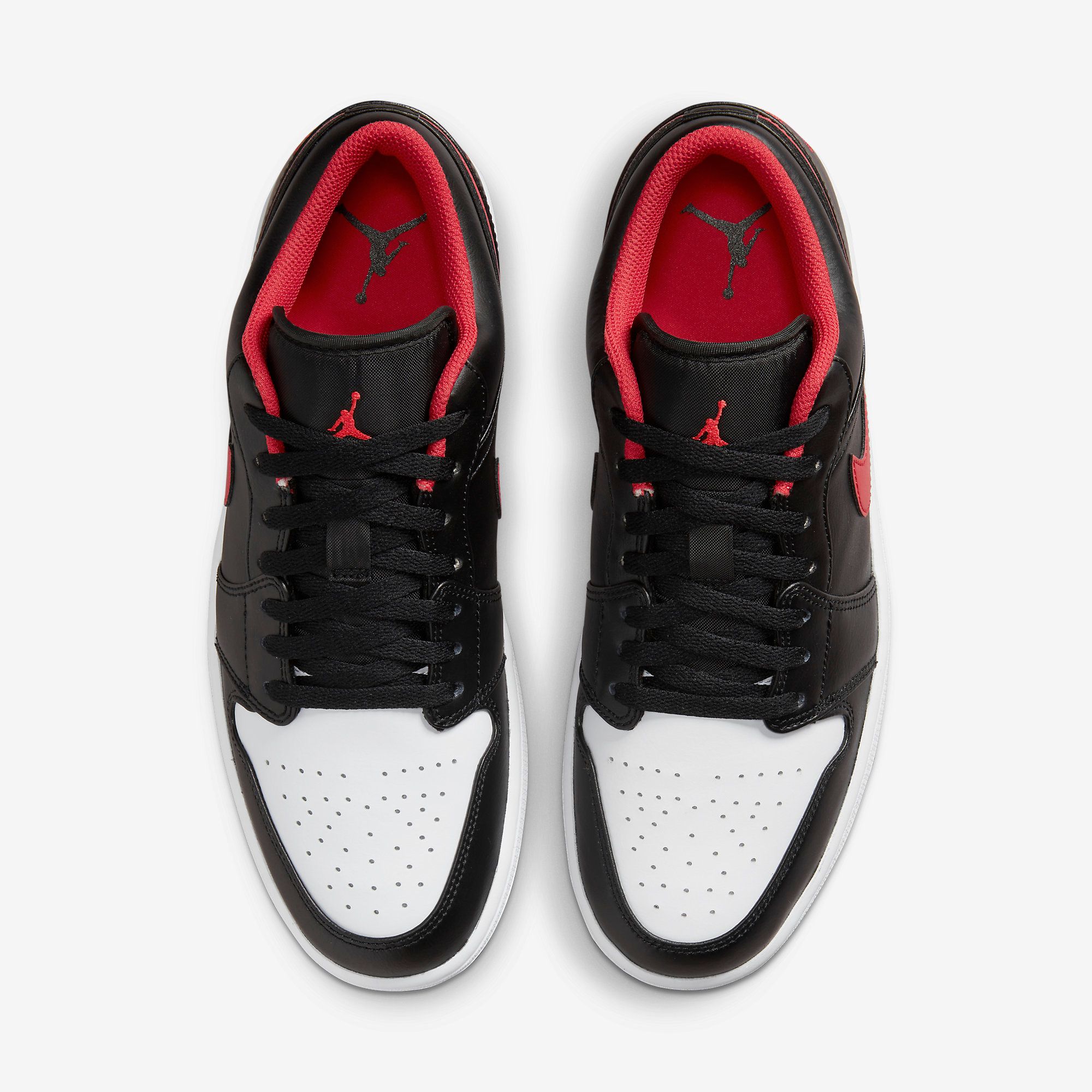  Air Jordan 1 Low - Black / White / Fire Red 