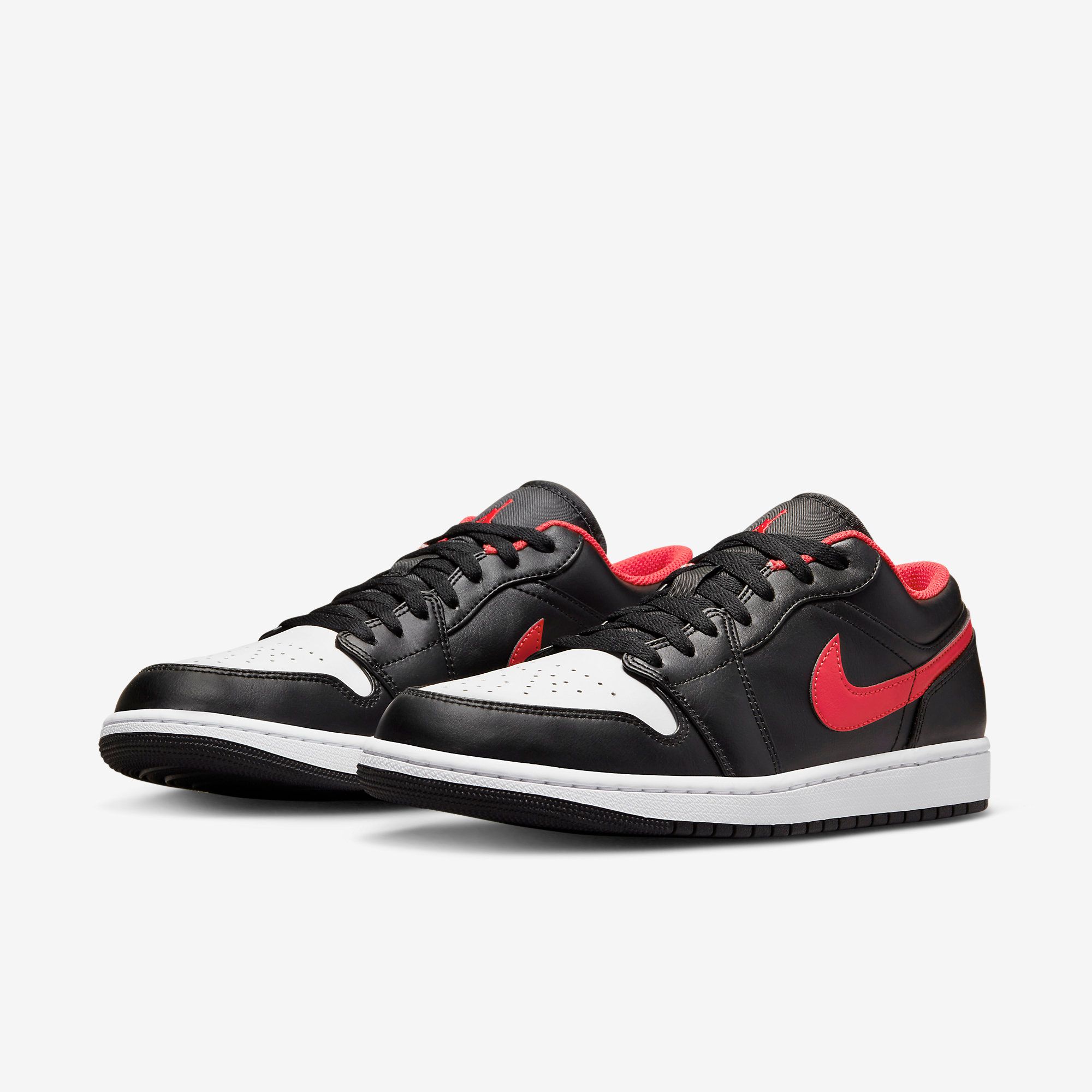  Air Jordan 1 Low - Black / White / Fire Red 