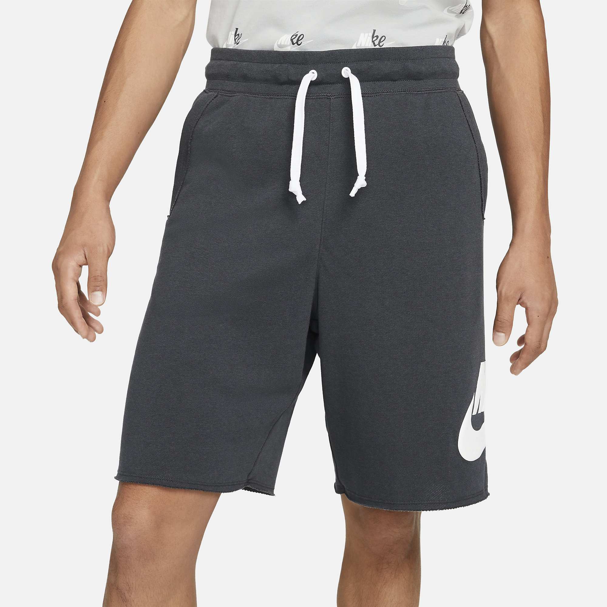 nike french terry shorts grey